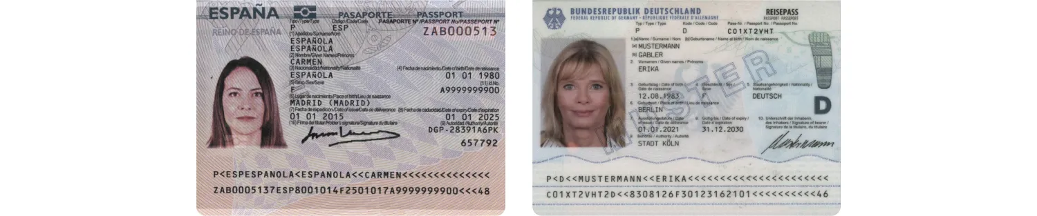 spanish and german passports